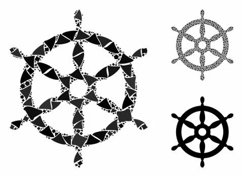 Ship wheel Mosaic Icon of Bumpy Pieces Stock Illustration