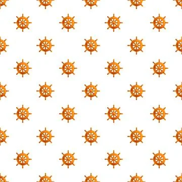Ship wheel nautical pattern marine steering background Stock Illustration