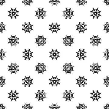 Ship wheel nautical pattern symbolizing steering and navigation Illustrazione stock