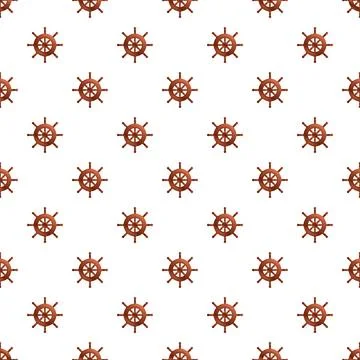Ship wheel nautical pattern symbolizing steering and travel Stock Illustration