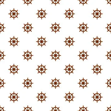 Ship wheel nautical pattern on white background Illustrazione stock