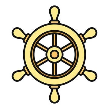 Ship wheel vector icon representing navigation and direction Stock Illustration