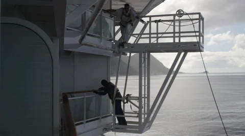 Ship window washer Stock Footage 999492