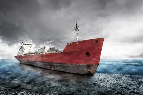 Ship at winter scenery Stock Photos