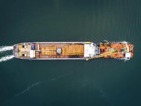 Ship wood export Stock Photos