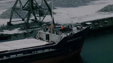 Ship workers Stock Footage 49093343