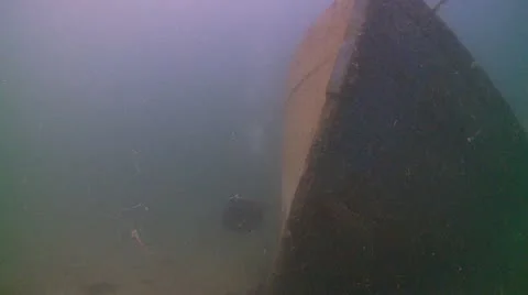 Ship wreck and diver bow Video stock 12411987