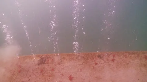 Ship wreck bubbles Stock Footage 12410387