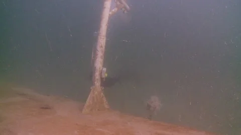 Ship wreck diver 3.0 Stock Footage 12420602