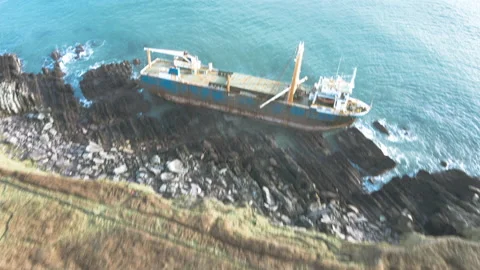 Ship Wreck Fly-past 스톡 동영상 153057892