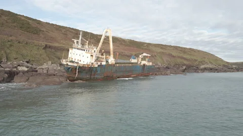 Ship Wreck Orbit Stock Footage