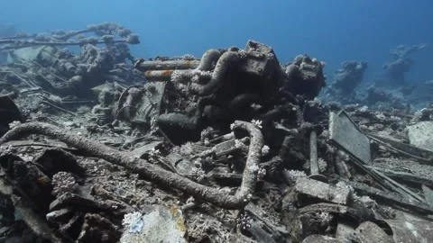 Ship wreck under water Stock Footage 170817993