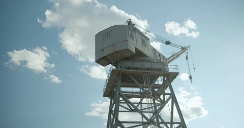 Ship yard crane time lapse Stock-Footage 129954259