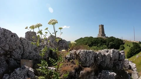 Shipka Monument handheld low-angle panorama Vídeo Stock 320138794