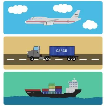 Shipment and cargo infographics elements Stock Illustration