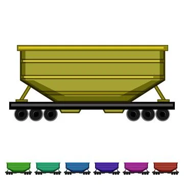Shipment coal wagon cartoon vector graphic Stock Illustration