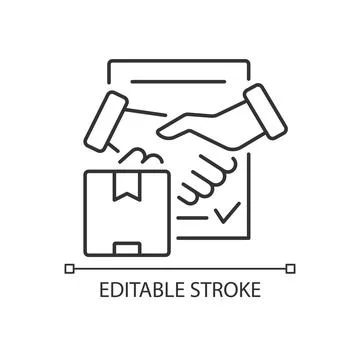 Shipment contract linear icon 스톡 일러스트