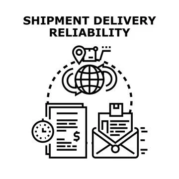 Shipment delivery reliability concept vector icon illustration Stock Illustration