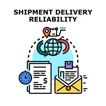 Shipment delivery reliability concept vector icon illustration Stock Illustration
