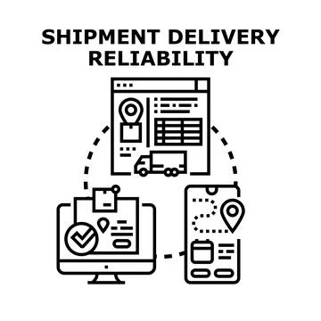 Shipment delivery reliability global tracking network Stock Illustration