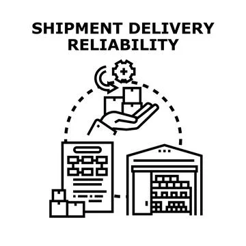 Shipment delivery reliability logistics service ensuring secure parcel flow イラスト素材