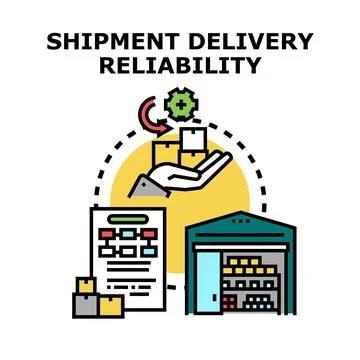 Shipment delivery reliability logistics service ensuring secure parcel flow Stock Illustration