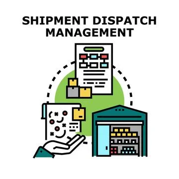 Shipment dispatch management controlling goods delivery process Stockillustratie