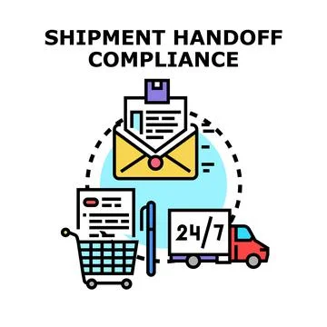 Shipment handoff compliance process with logistic management Stock Illustration