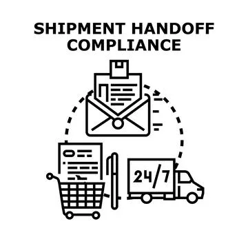 Shipment handoff compliance process with logistic management Stock Illustration