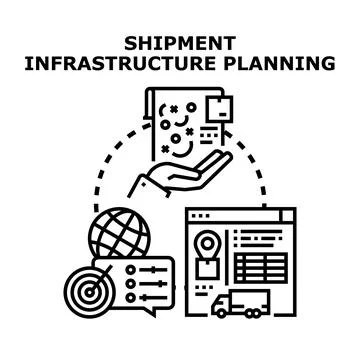 Shipment infrastructure planning and global logistics management Stock Illustration