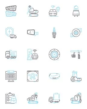 Shipment linear icons set. Delivery, Transport, Logistics, Cargo, Freight イラスト素材