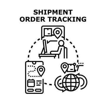 Shipment order tracking logistic delivery concept illustration Stock Illustration