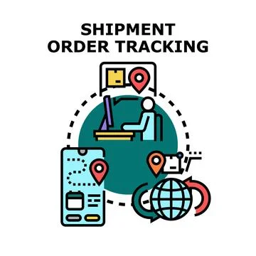 Shipment order tracking logistic delivery concept illustration Stock Illustration