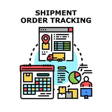 Shipment order tracking logistics e commerce delivery Stock Illustration
