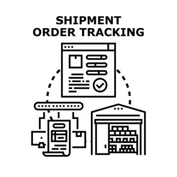 Shipment order tracking process for logistics and delivery Stock Illustration