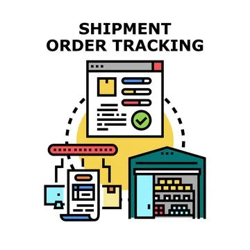 Shipment order tracking process for logistics and delivery Stock Illustration