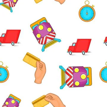 Shipment pattern, cartoon style Stock Illustration