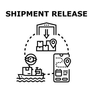 Shipment release logistic process tracking delivery icon Stock Illustration