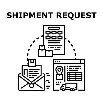 Shipment request and logistics process concept Stock Illustration