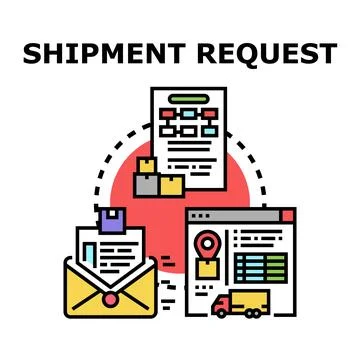Shipment request and logistics process concept Stock Illustration
