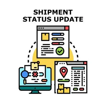 Shipment status update for modern logistics tracking Stock Illustration
