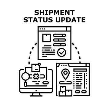 Shipment status update for modern logistics tracking Stock Illustration