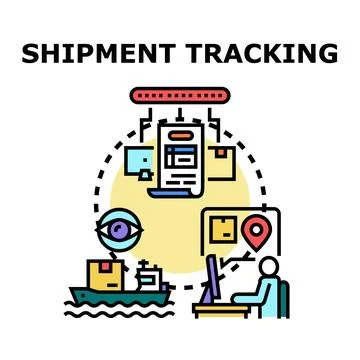 Shipment tracking global delivery logistics process Stock Illustration
