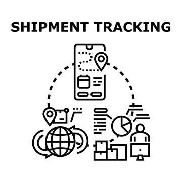 Shipment tracking global delivery logistics concept Stock Illustration