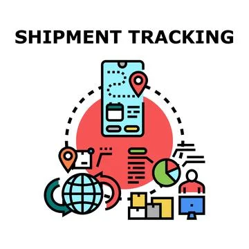 Shipment tracking global delivery logistics concept Stock Illustration