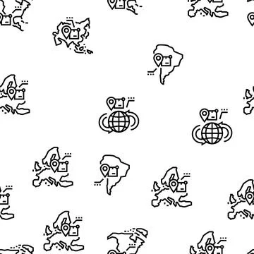 Shipment Tracking International Vector Seamless Pattern 스톡 일러스트