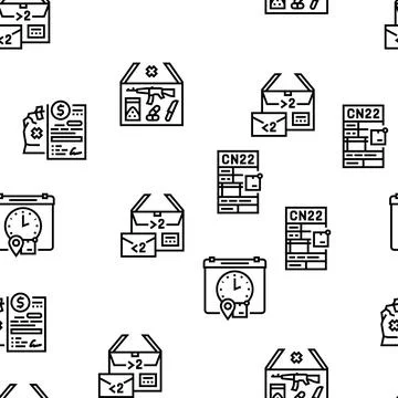 Shipment Tracking International Vector Seamless Pattern Stock Illustration