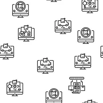 Shipment Tracking International Vector Seamless Pattern Stock Illustration