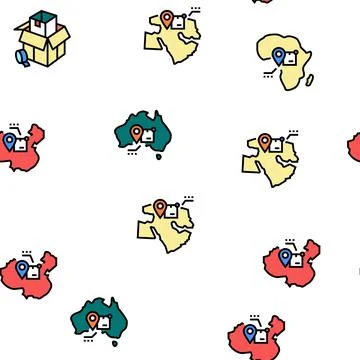 Shipment Tracking International Vector Seamless Pattern 스톡 일러스트
