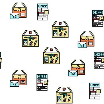 Shipment Tracking International Vector Seamless Pattern 스톡 일러스트